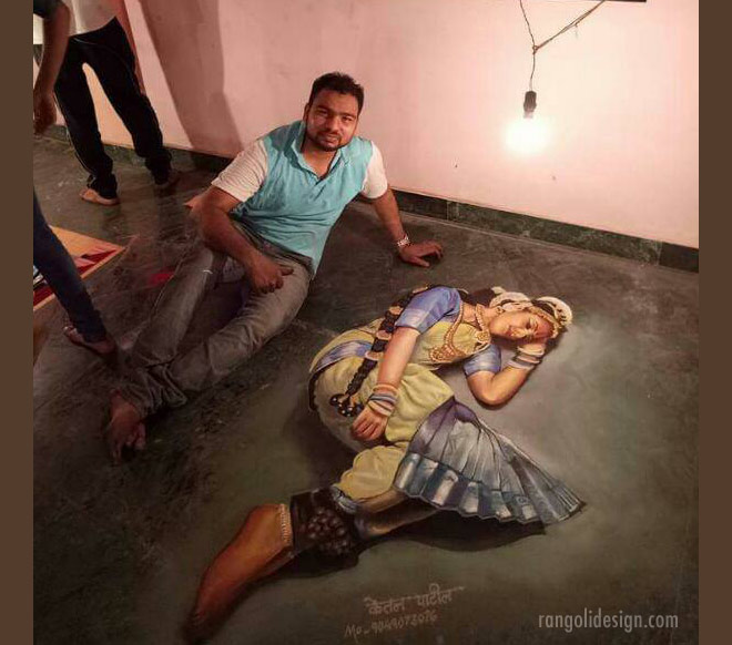 realistic portrait rangoli art painting ketan patil