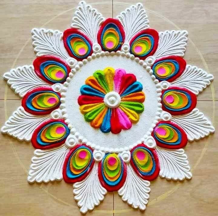beautiful rangoli design floral by renu agarwal
