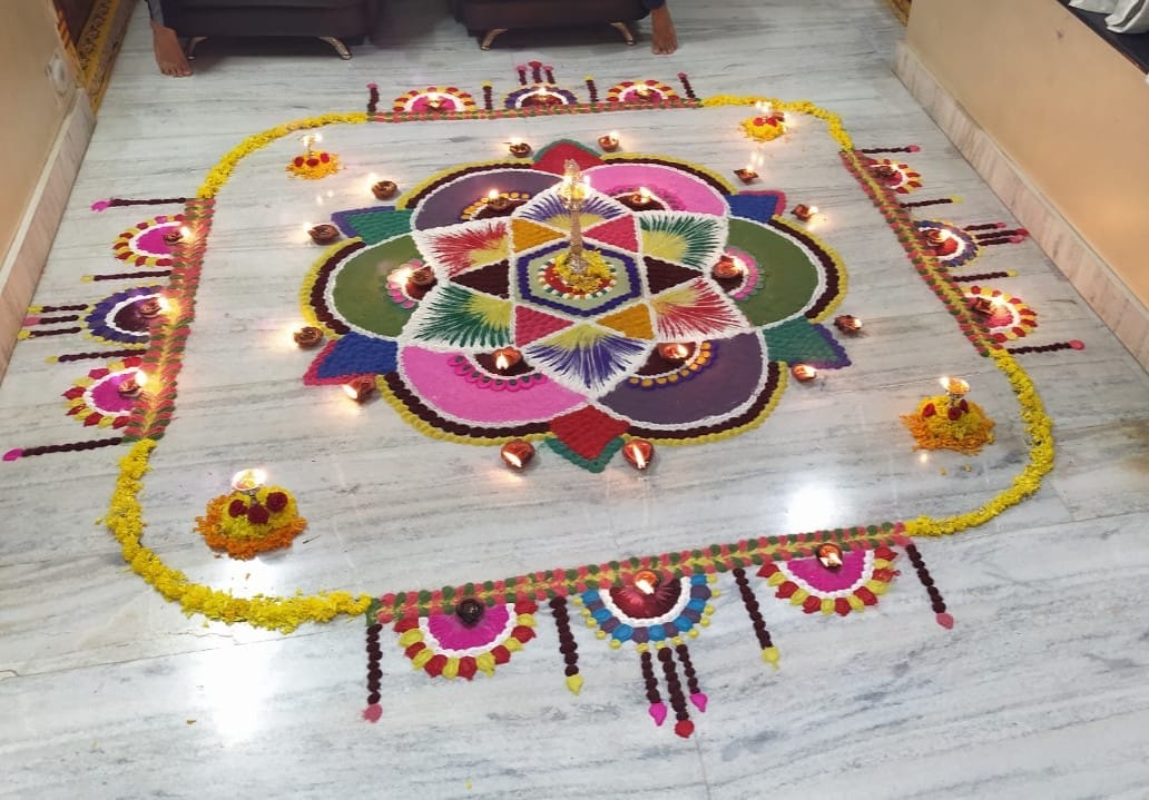 diwali rangoli design by suneetha puvvada