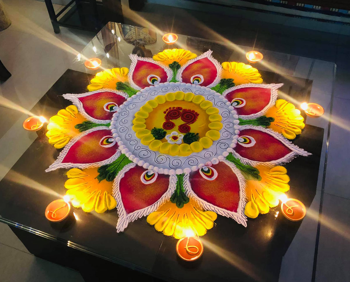 floral rangoli design competition by raju deep