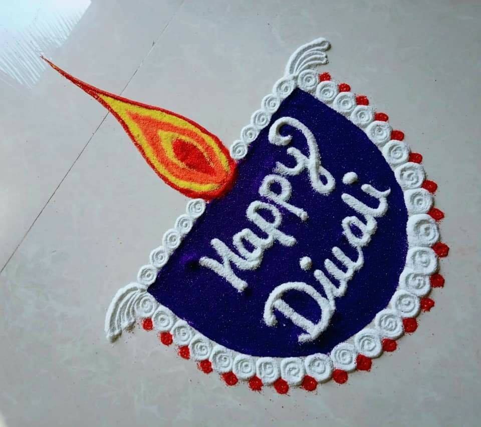 happy diwali rangoli design