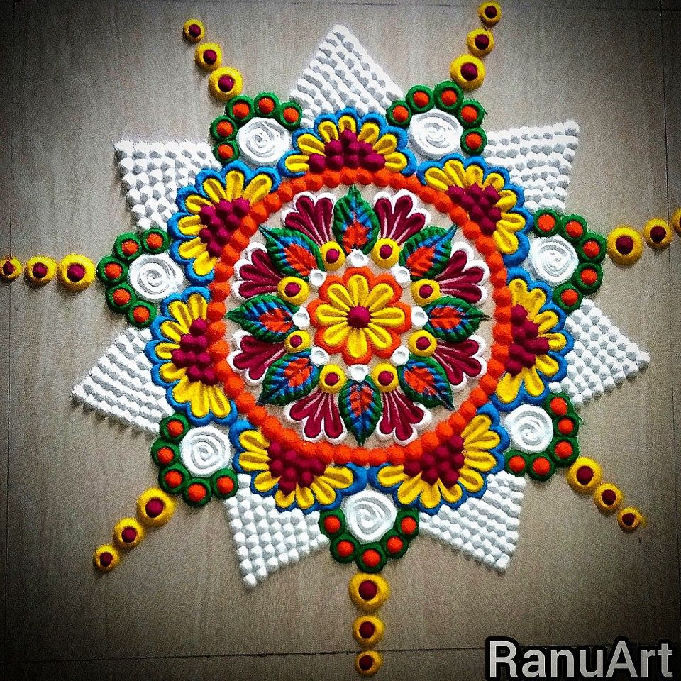 magnificent rangoli design holi