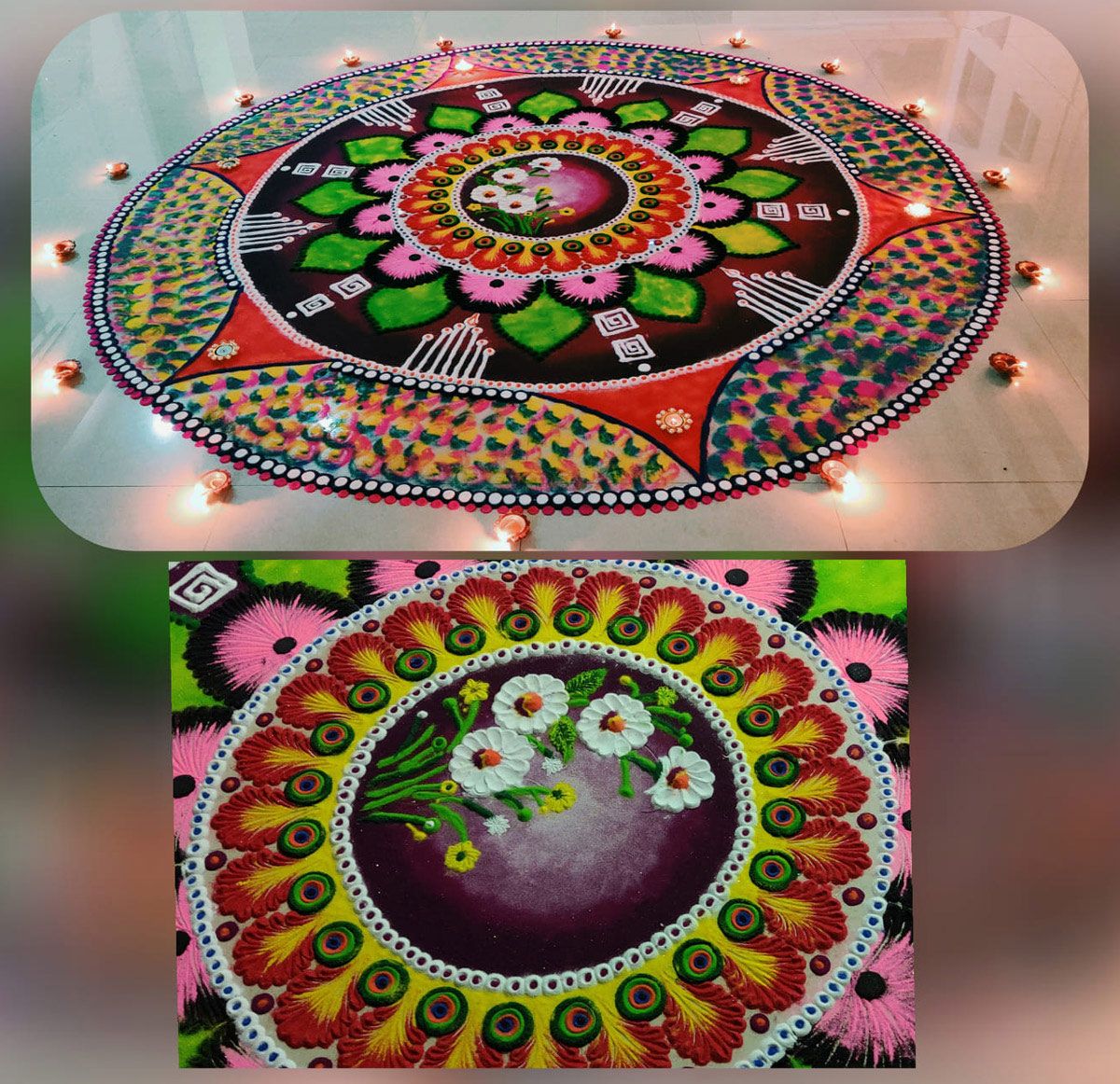 mandala rangoli design floral by shefali jain