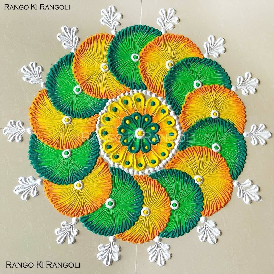 mandala rangoli design floral lemon by rangoki