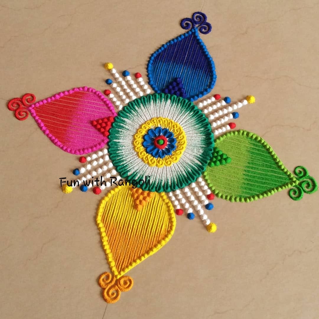 rangoli design colorful small by ayushi agarwal