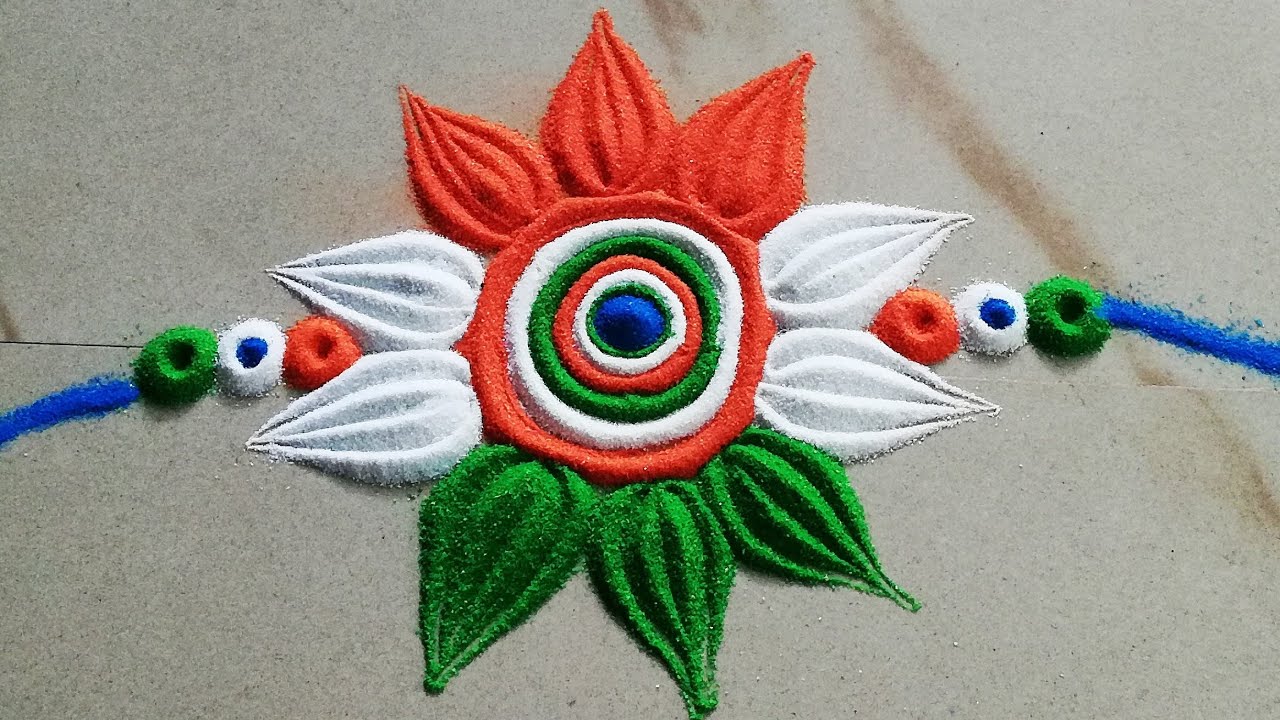 rangoli design raksha bandhan floral