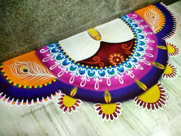 sanskar bharti rangoli design doorway by aakruti