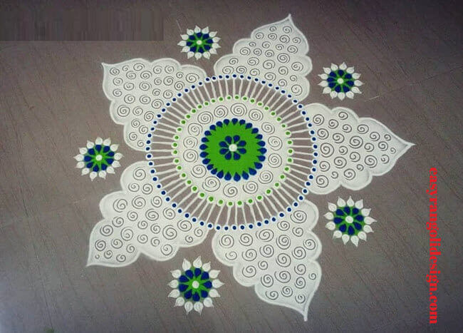 ugadi rangoli design by easy rangoli 3