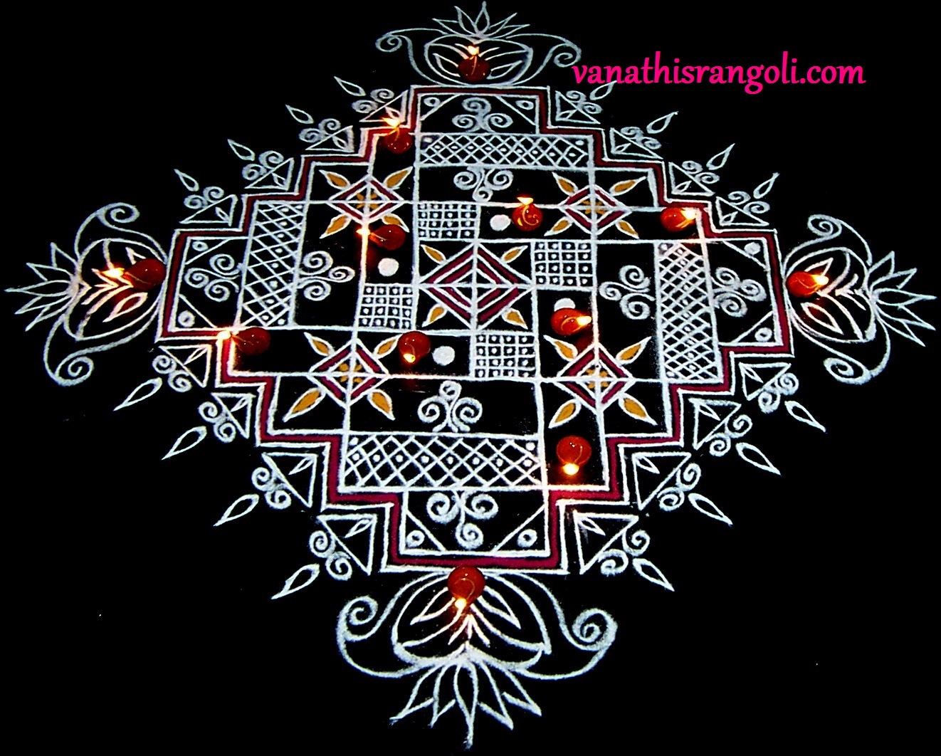 ugadi rangoli design by vanathisrangoli 7