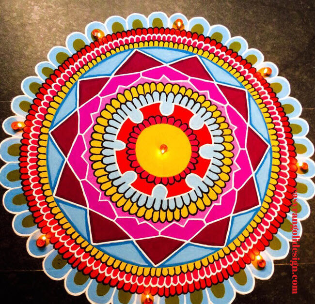 new year rangoli design mandala by easy rangoli