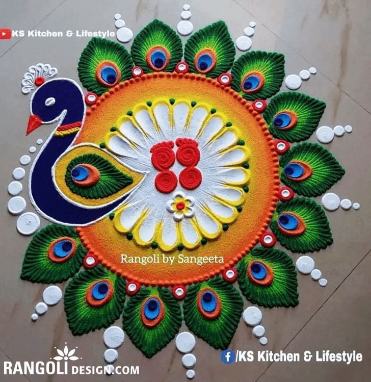 peacock rangoli design idea ai 12