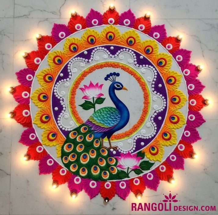 peacock rangoli design idea ai 13
