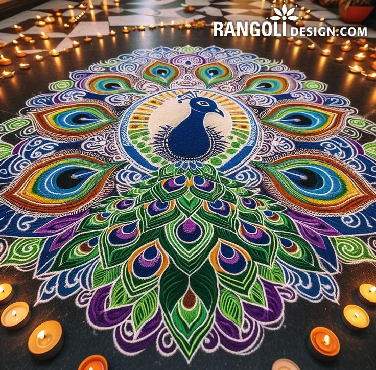 peacock rangoli design idea ai 16
