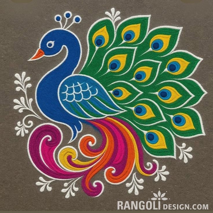 best peacock rangoli design idea ai 3
