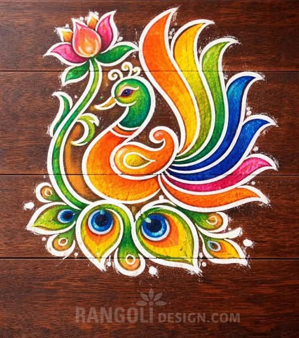 best peacock rangoli design idea ai 5