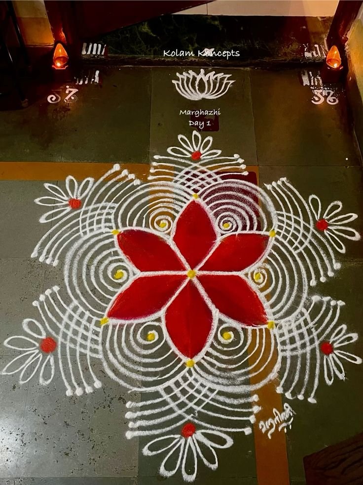 margazhi kolam flower