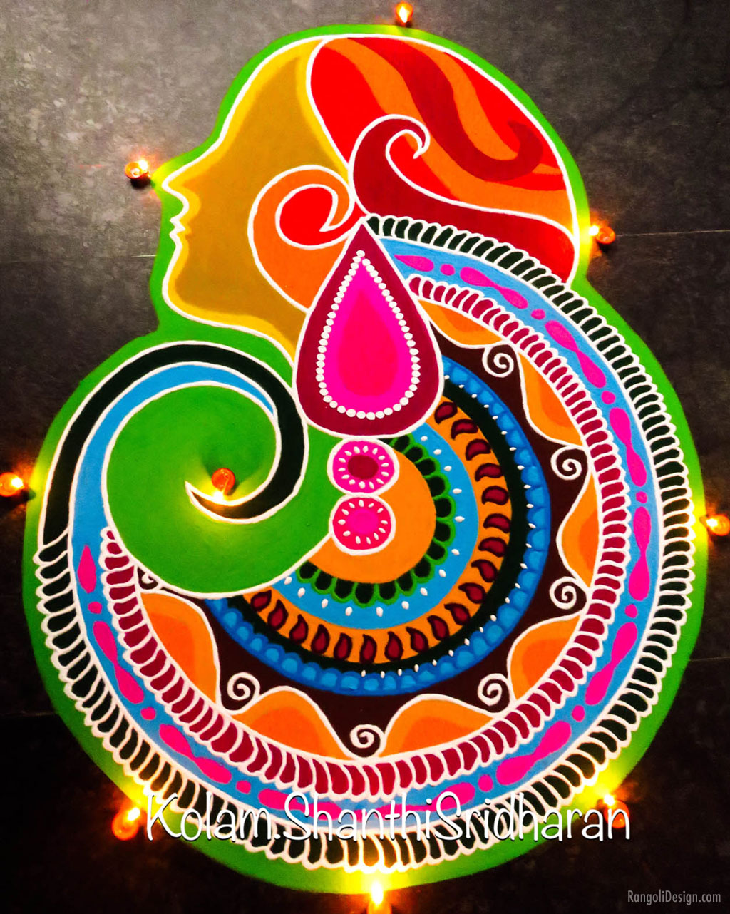 rangoli design competition woman day shanthi sridharan