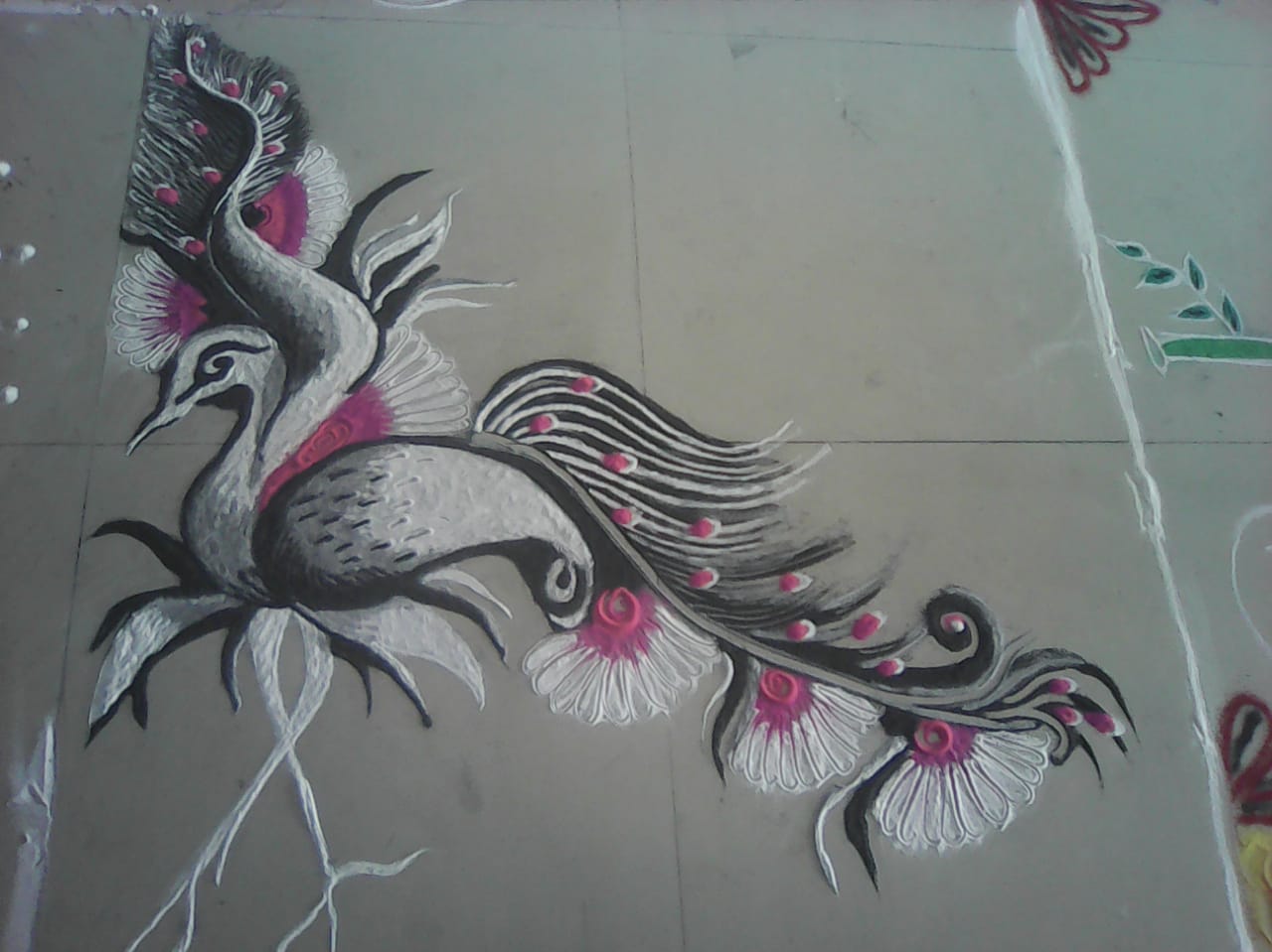 bird rangoli design komal dhote