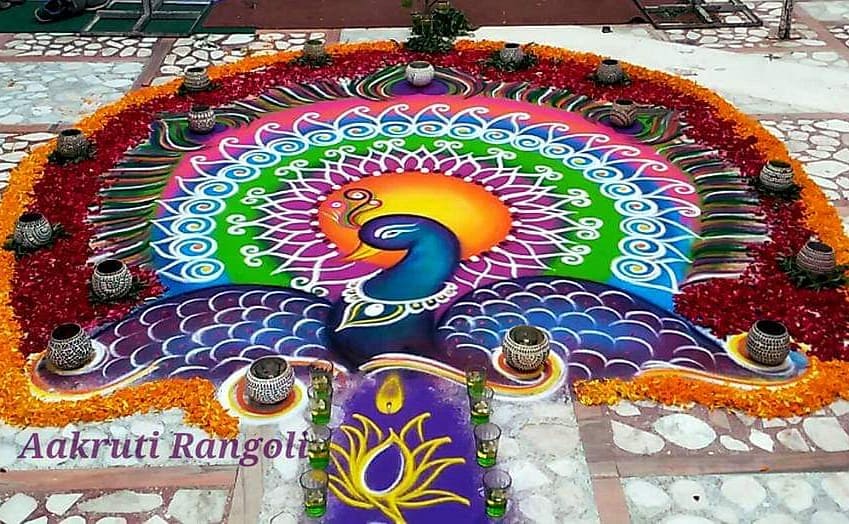 rangoli design peacock aakruti rangoli