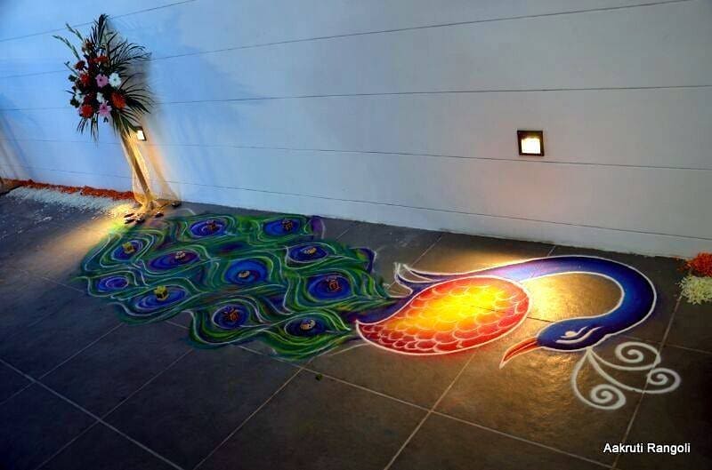 rangoli design peacock aakruti