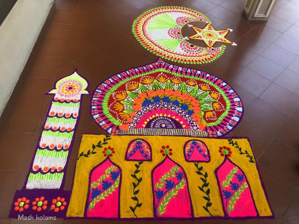 rangoli design ramadan eid mubarak mash