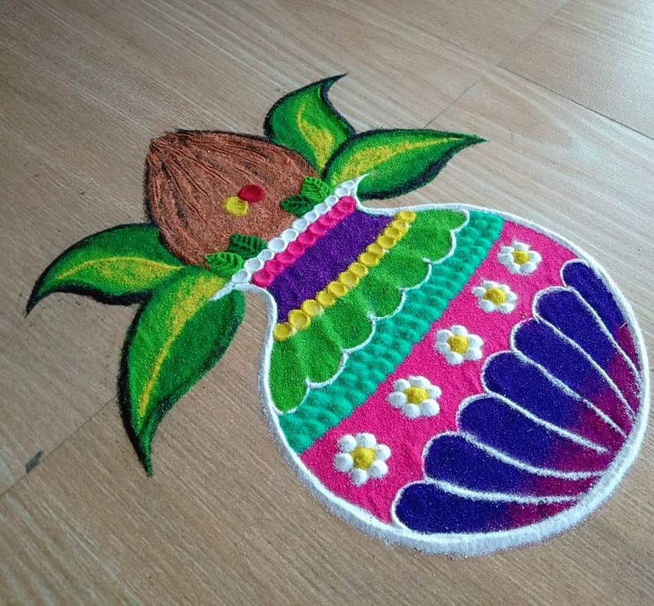rangoli design wedding kalasam suhasrangoli