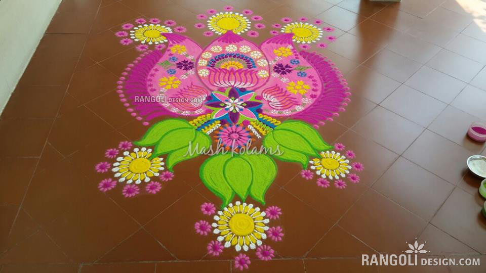 7 rangoli design flower by mash