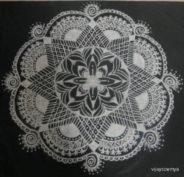 simple flower rangoli by vijaysowmya 4