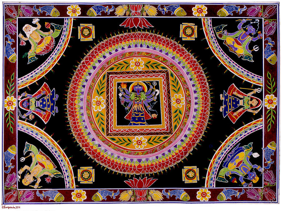 13 kali aripan rangoli design by sangeeta thakur
