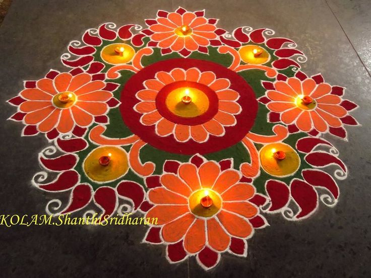 2 diwali rangoli design by kavitha nandani