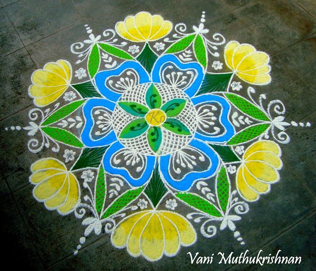 23 freehand rangoli design by vani muthukrishnan