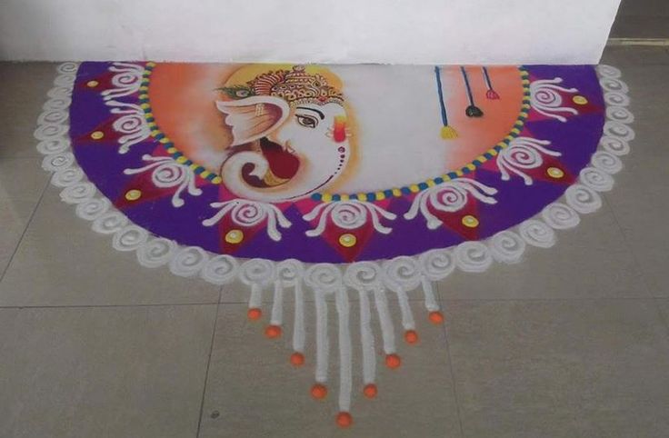 ganesh festival rangoli design -  3