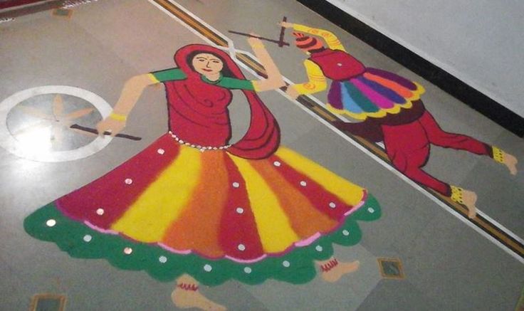 4 dandiya festival rangoli design