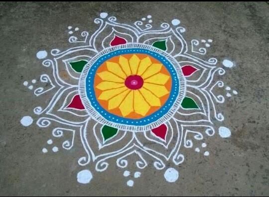lotus rangoli design by harsha dubey