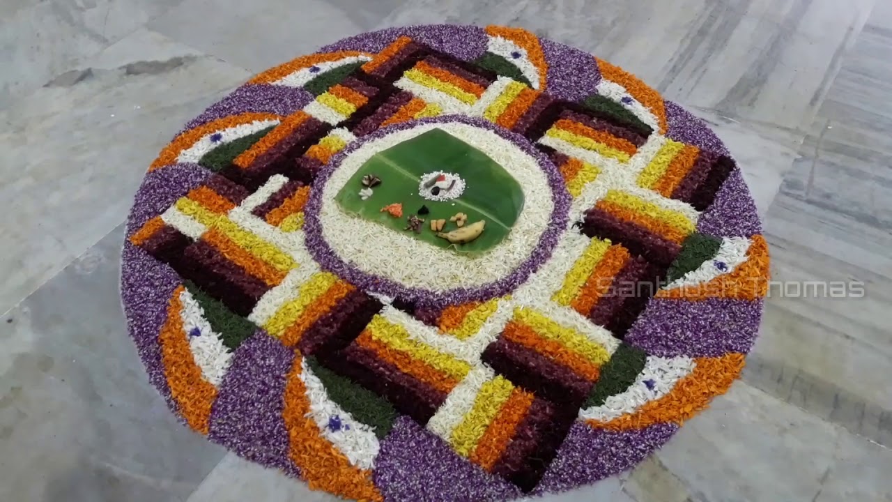 pookalam rangoli design for onam by santhosh thomas