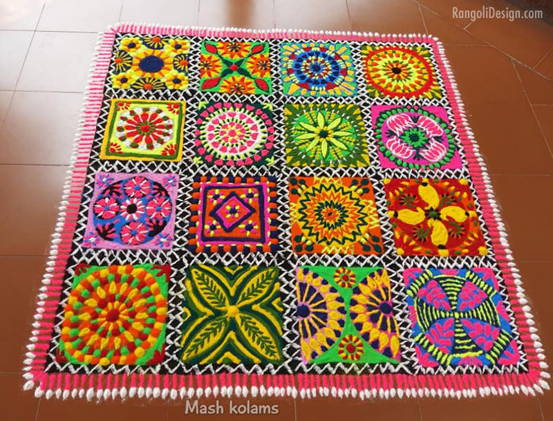 colorful pattern rangoli by mashs