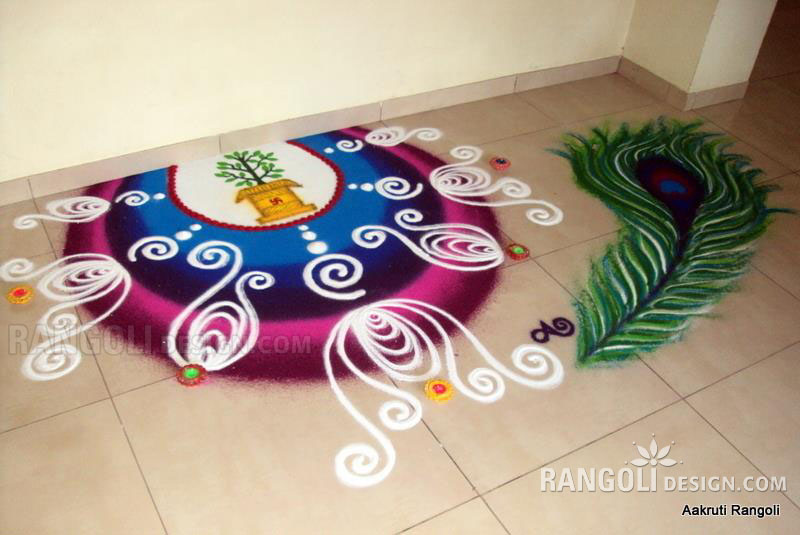 18 peacock rangoli design by aakruti
