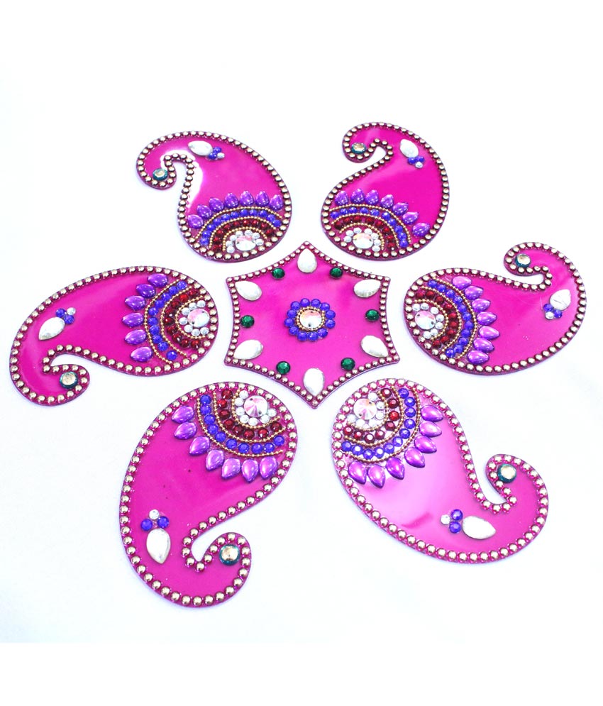 3 acrylic rangoli design