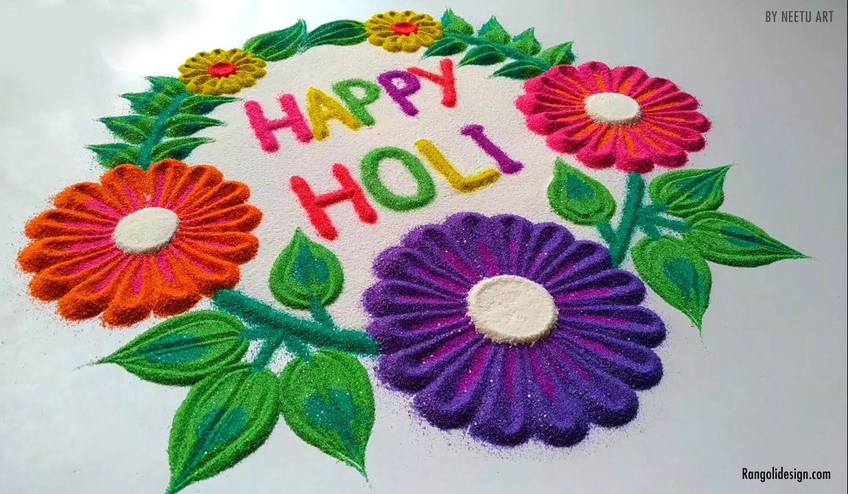 20 floral pattern rangoli design for holi festival