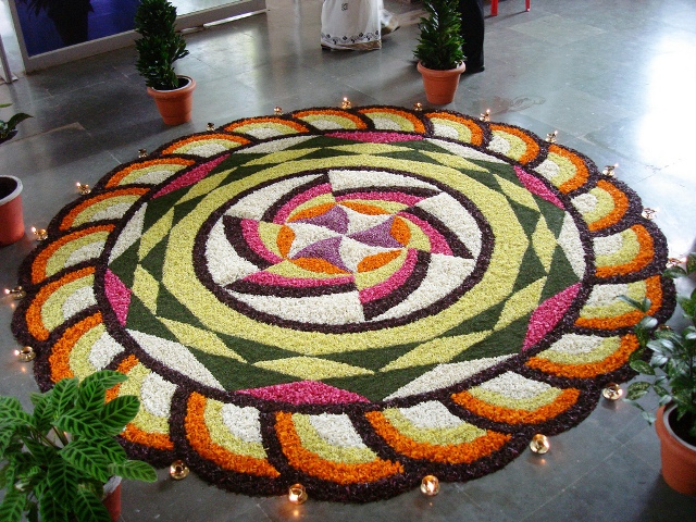 beautiful onam pookalam rangoli design by bravim arase