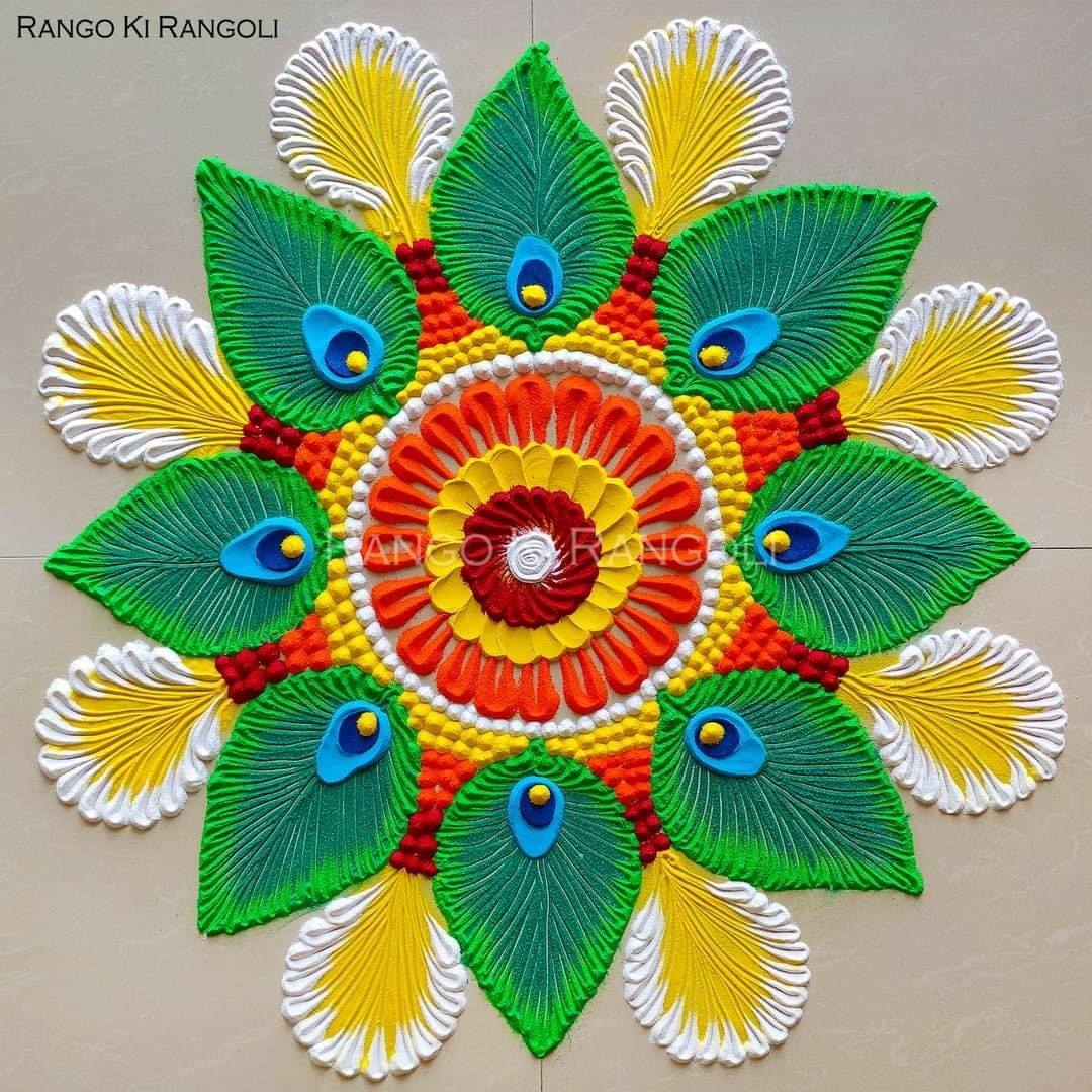 floral rangoli design by rangoki