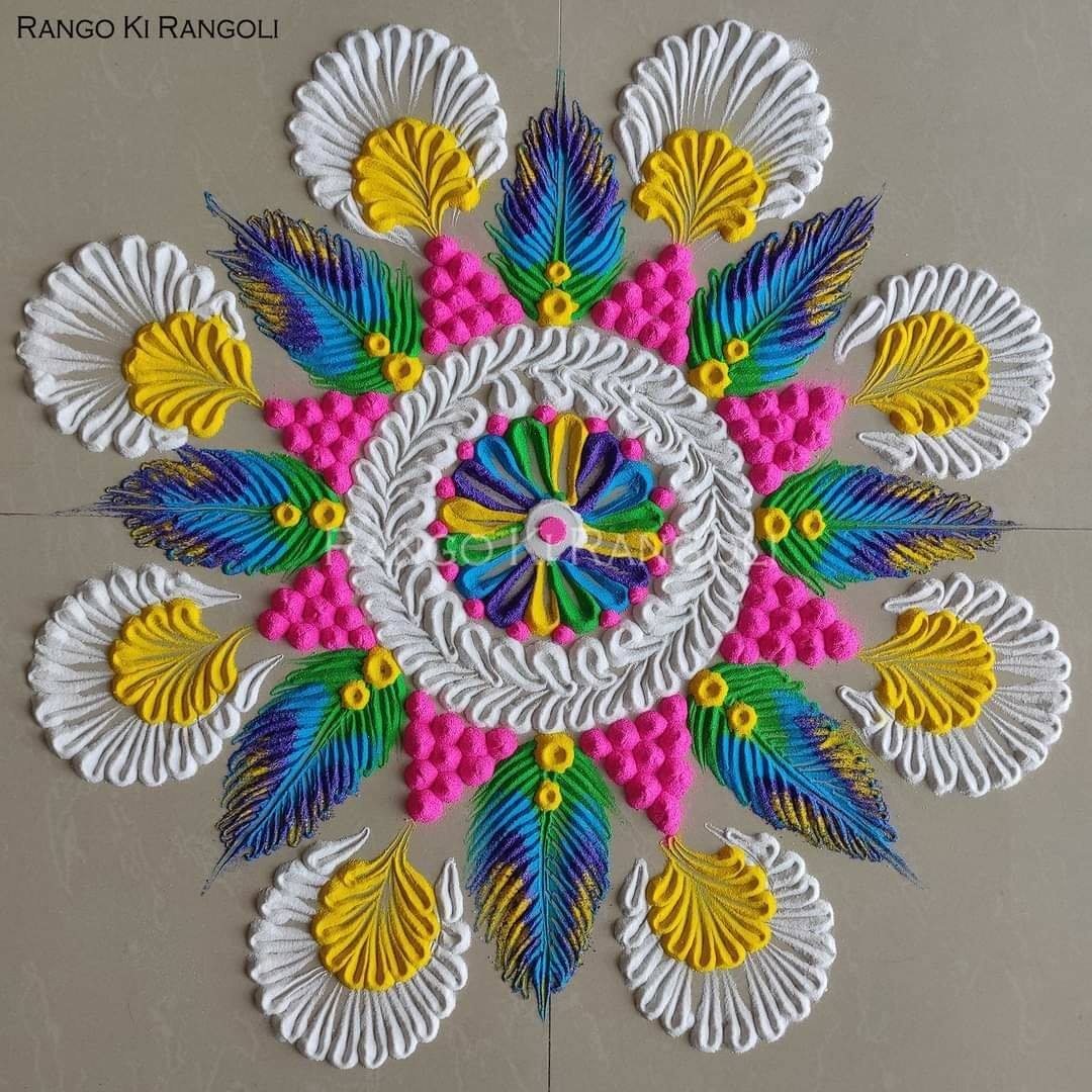 mandala rangoli design floral by rangoki