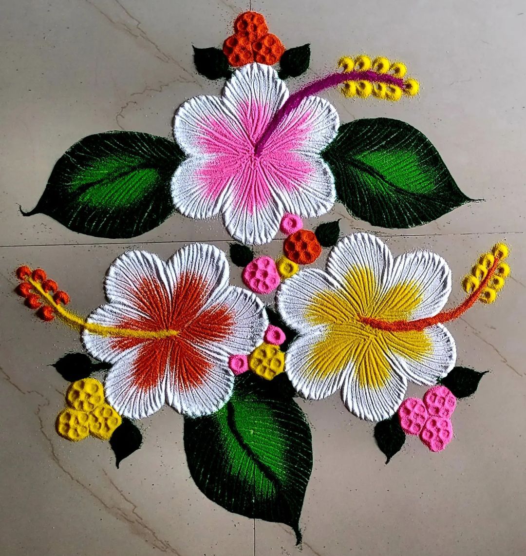 beautiful flower rangoli design by vkjainpnb