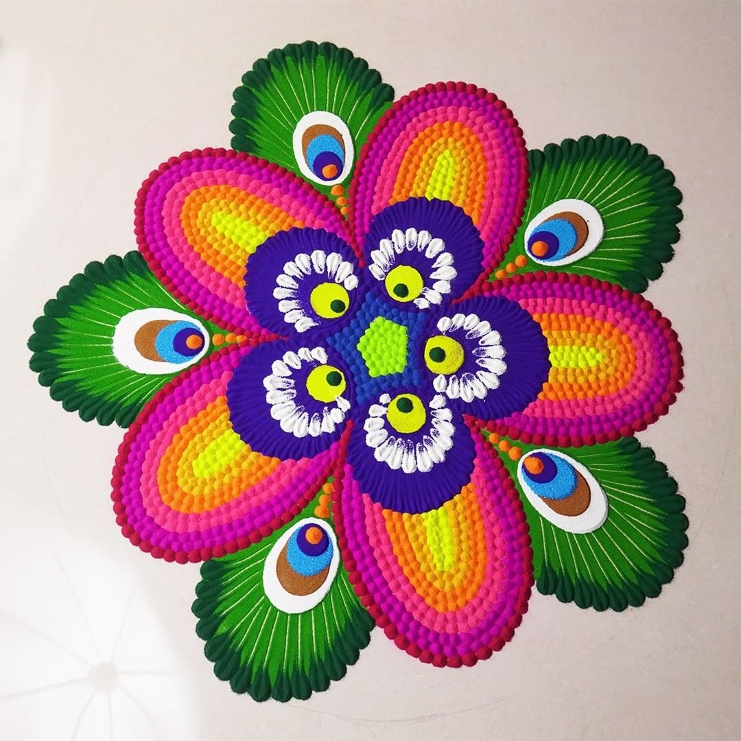 Beautiful rangoli design for festival by simple rangoli | Image