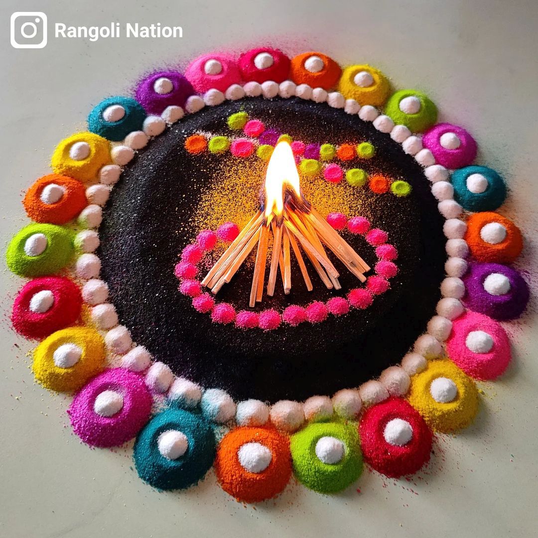 colorful rangoli for holi by rangoli nation