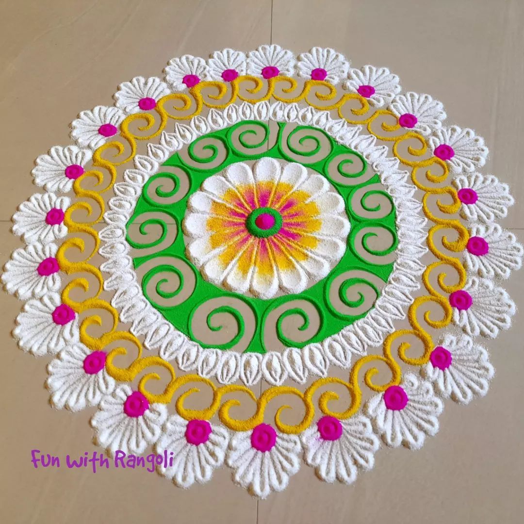 easy rangoli design floral by fun with rangoli