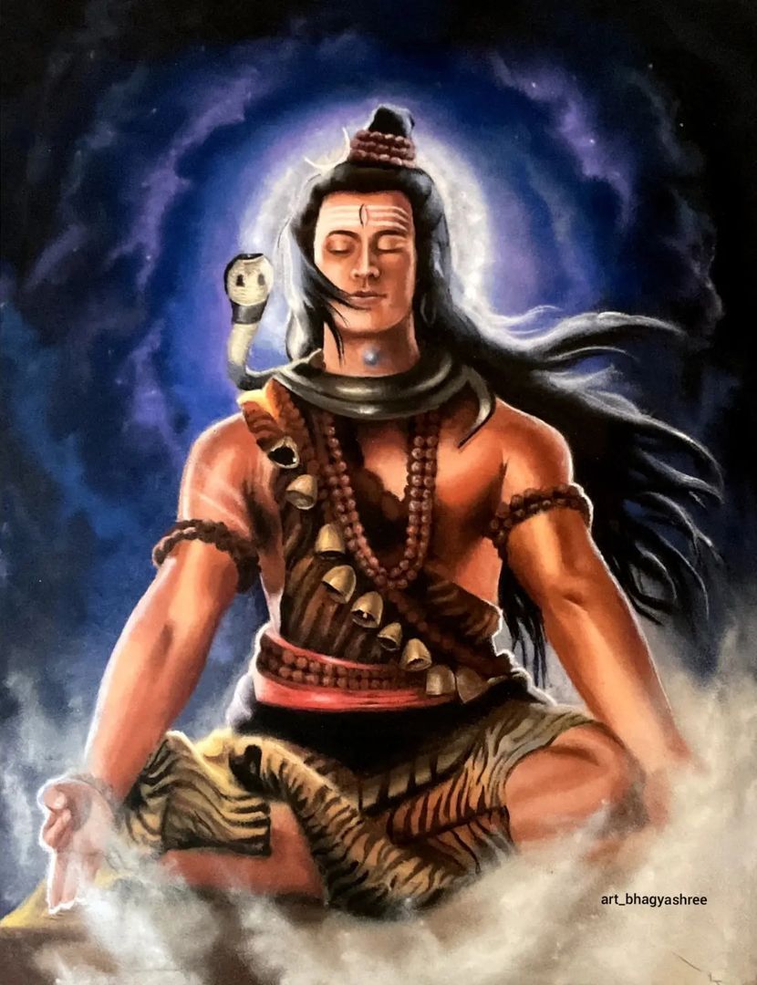 portrait rangoli art maha shivarthri by bhagyashree