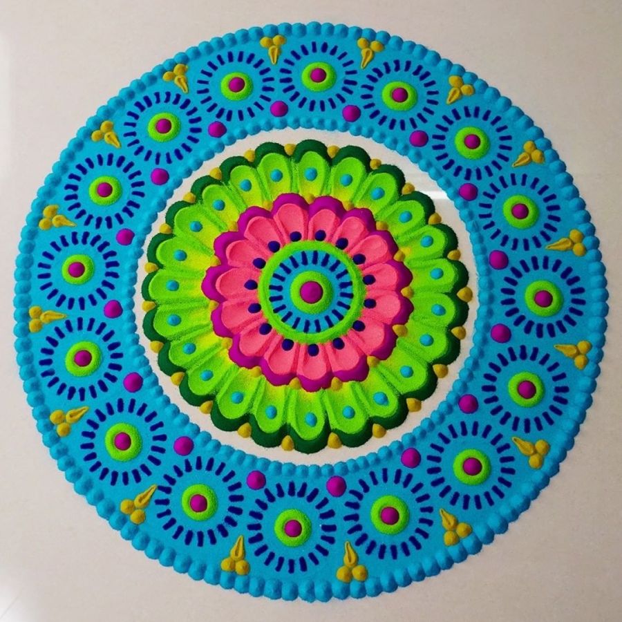 creative rangoli pattern design by simple rangoli
