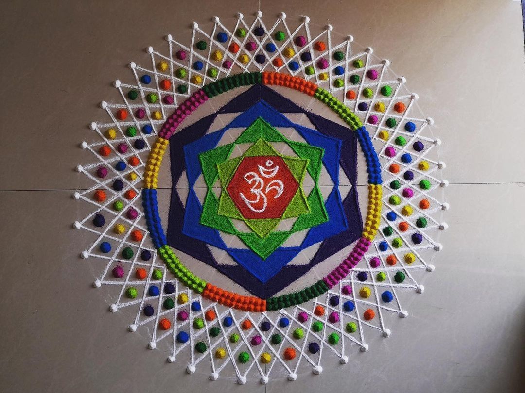 creative geometric rangoli design by poonam patil