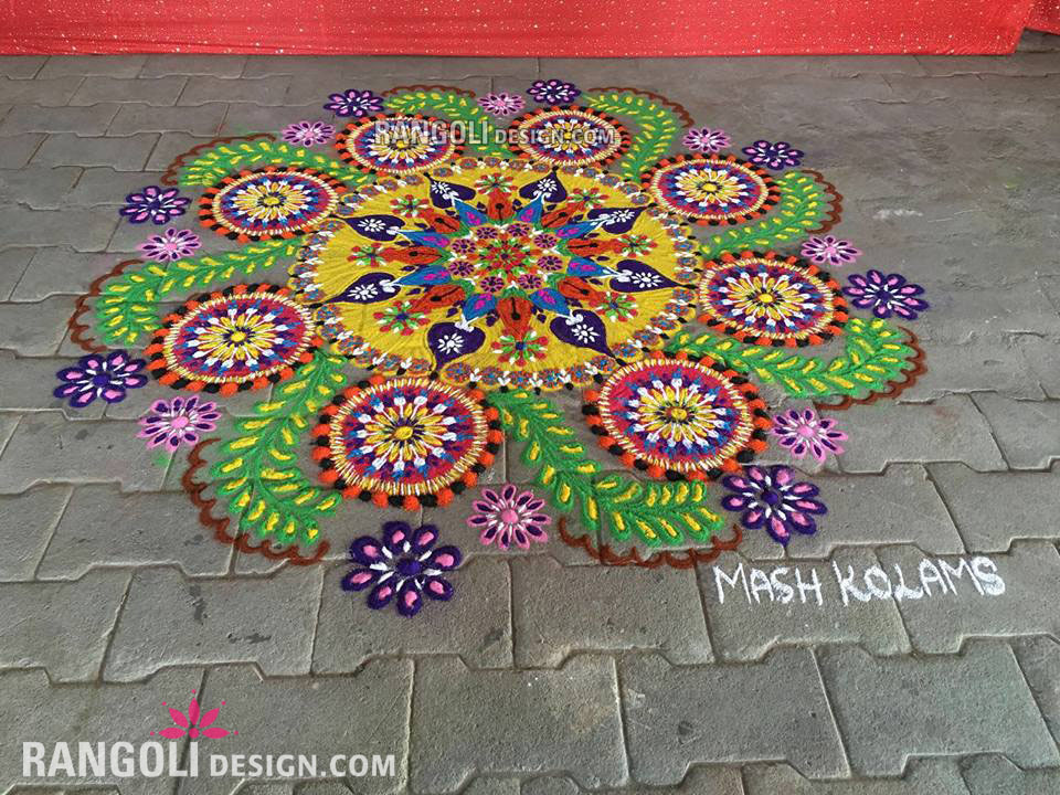 8 rangoli design flower by mash